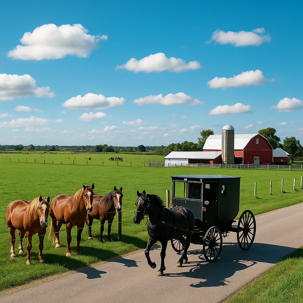 Amish Horse and Buggy - Shipshewana Amish Country - Indiana United States - Rendered - Digital File Digital My Custom Designs PDF