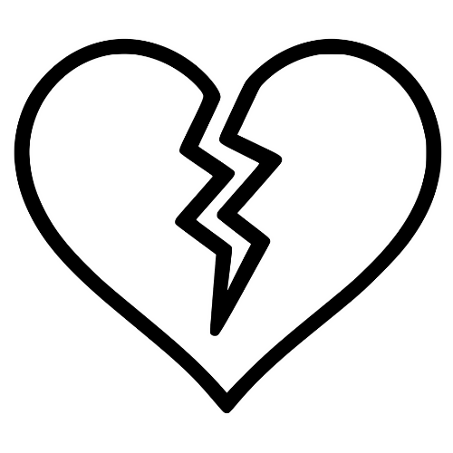 Broken Heart Sketch - Digital File - XCS Friendly Digital My Custom Designs PDF