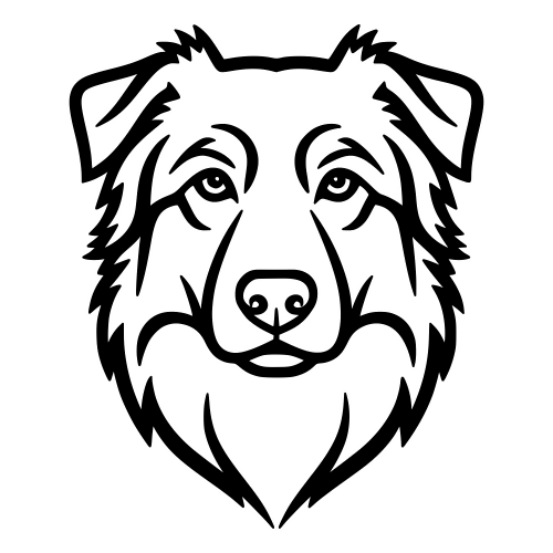Australian Sheperd Face - Digital File - XCS Friendly Digital My Custom Designs PDF