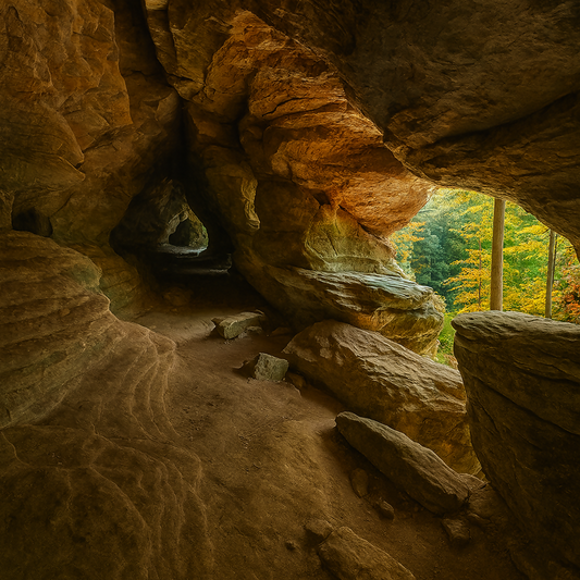 Rock House - Hocking Hills State Park - Ohio United States - Rendered - Digital File