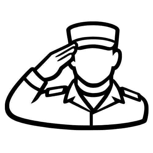 Military Saluting Outline - Digital File - XCS Friendly
