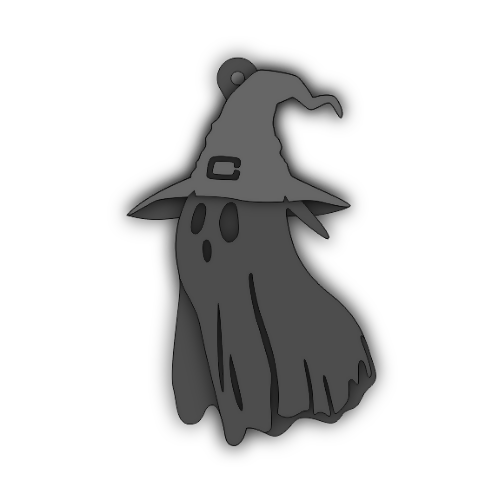 Floating Ghost Layered Design Keychain Earring - Digital File