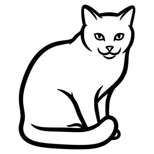 Cymric Cat Outline - Vector Graphics - Digital File Digital My Custom Designs PDF
