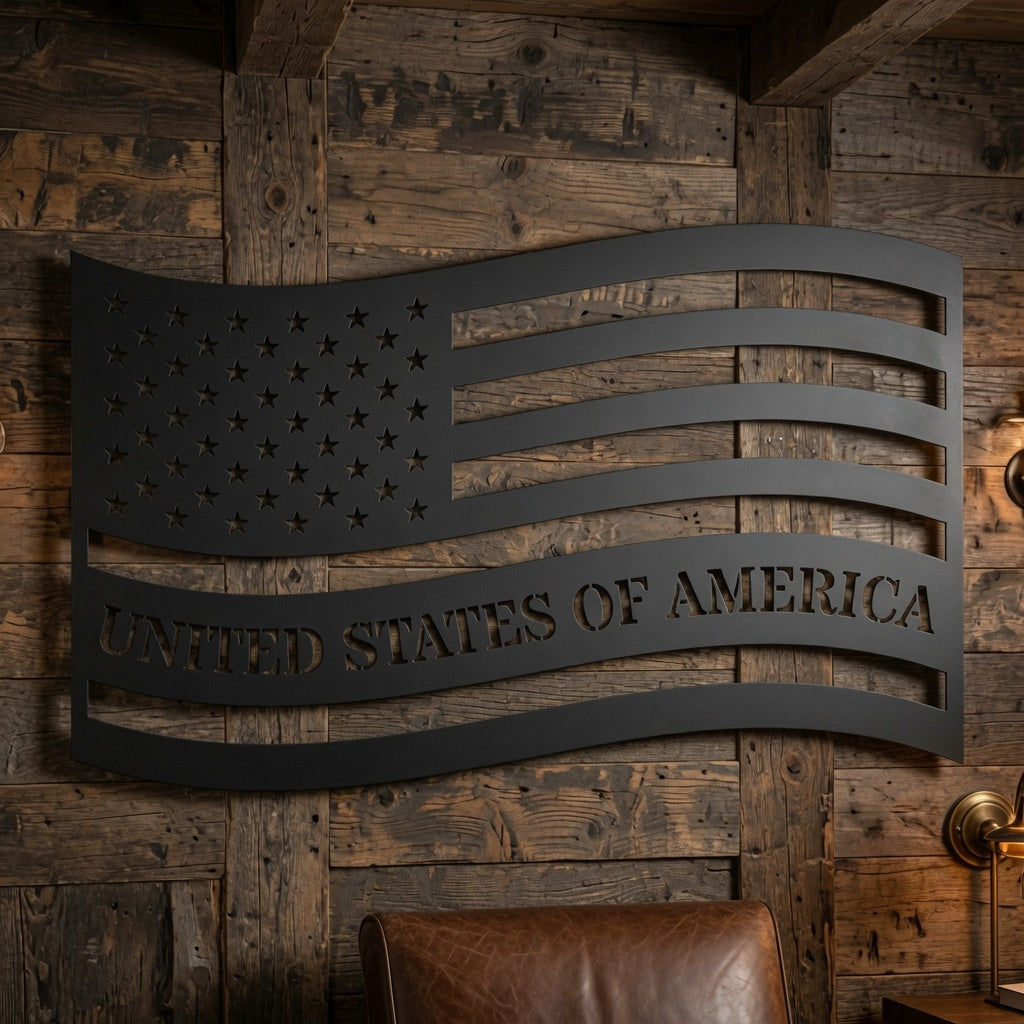 Waving American Flags - Wall Home Decor - Digital File - ZIP File - Digital