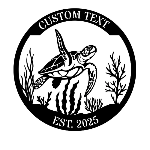 Waving Sea Turtle - Custom Wall / Home Decor - Digital File Digital My Custom Designs ZIP File