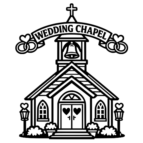 Wedding Chapel Sketch - Digital File - XCS Friendly Digital My Custom Designs PDF