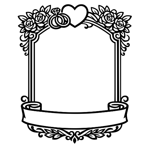 Wedding Invitation Frame - Digital File - XCS Friendly Digital My Custom Designs PDF