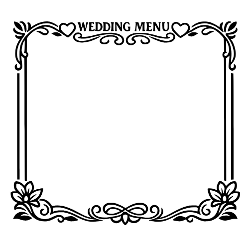 Wedding Menu Frame - Digital File - XCS Friendly Digital My Custom Designs PDF