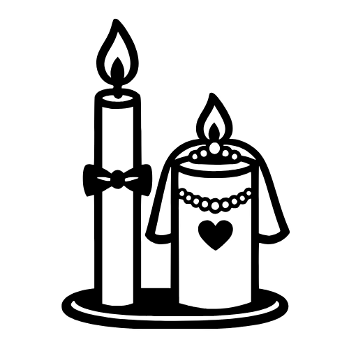 Wedding Candle Outline - Digital File - XCS Friendly Digital My Custom Designs PDF