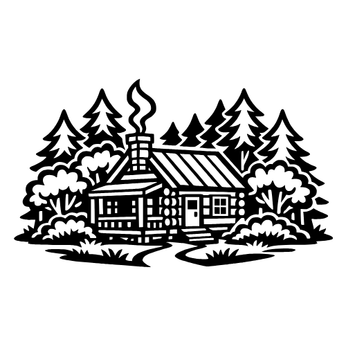 Cabin in the Woods Scene - Vector Graphics - Digital File Digital My Custom Designs PDF