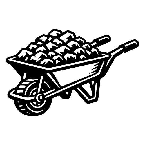 Wheelbarrow Full of Ore - Vector Graphics - Digital File Digital My Custom Designs PDF