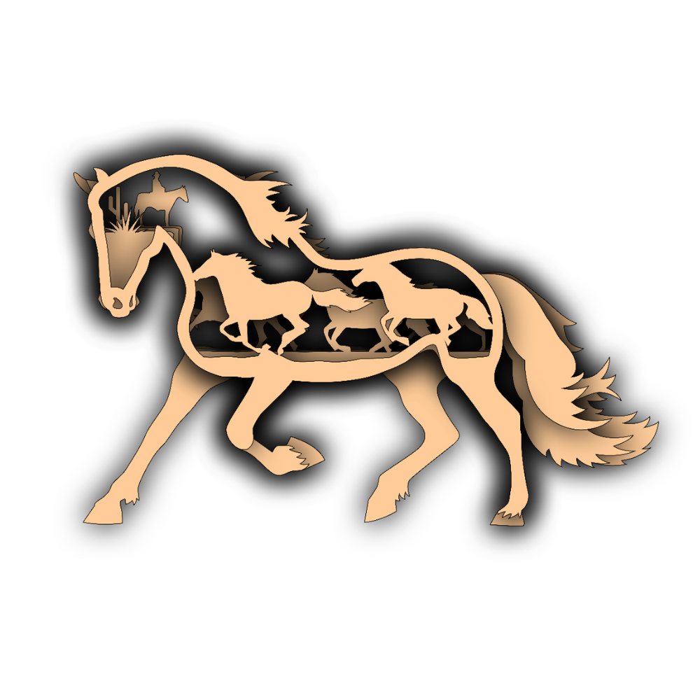 Wild Horse - Layered Nature Designs - Digital File Digital My Custom Designs SVG