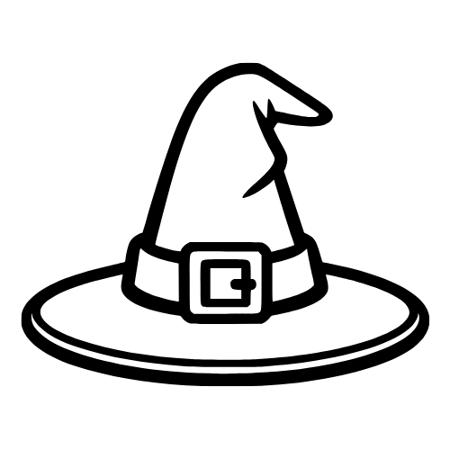 Witch Hat Outline - Vector Graphics - Digital File Digital My Custom Designs PDF
