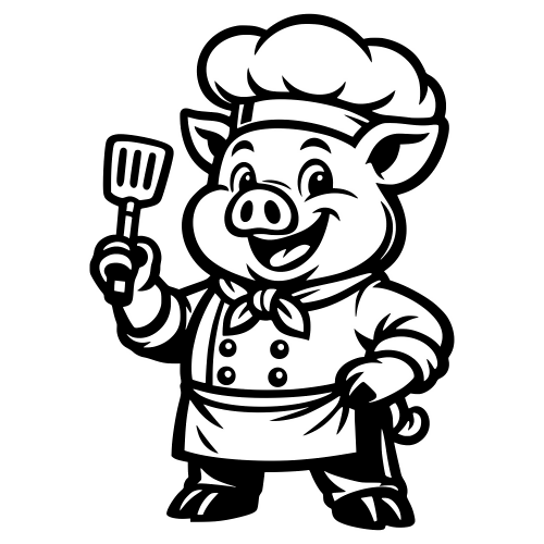 Pig Chef - Vector Graphics - Digital File Digital My Custom Designs PDF