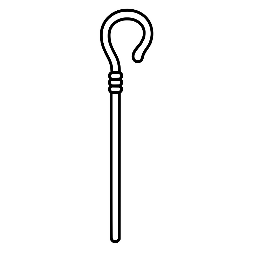 Shepherd Staff Sketch - Vector Graphics - Digital File