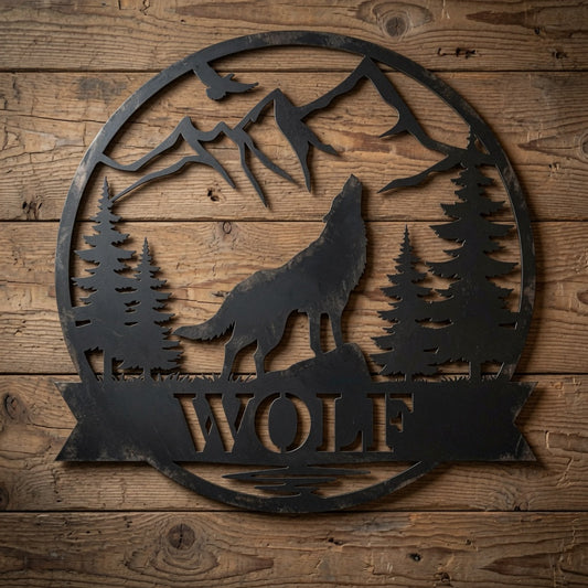 Wolf Eagle Mountains - Metal Sign Wall / Home Decor - Digital File - ZIP File - Digital