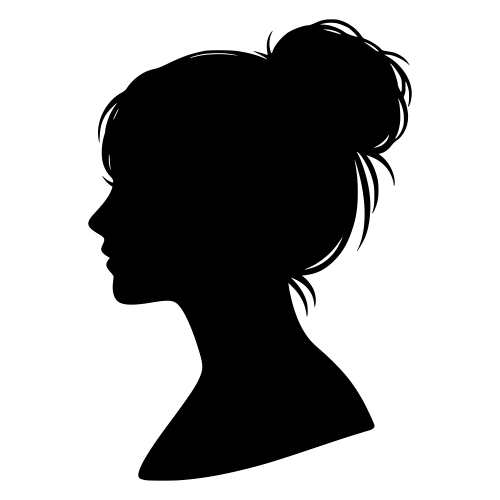 Woman with Messy Bun Silhouette - Vector Graphics - Digital File Digital My Custom Designs PDF
