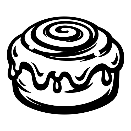 Cinnamon Roll with Icing Drips - Vector Graphics - Digital File