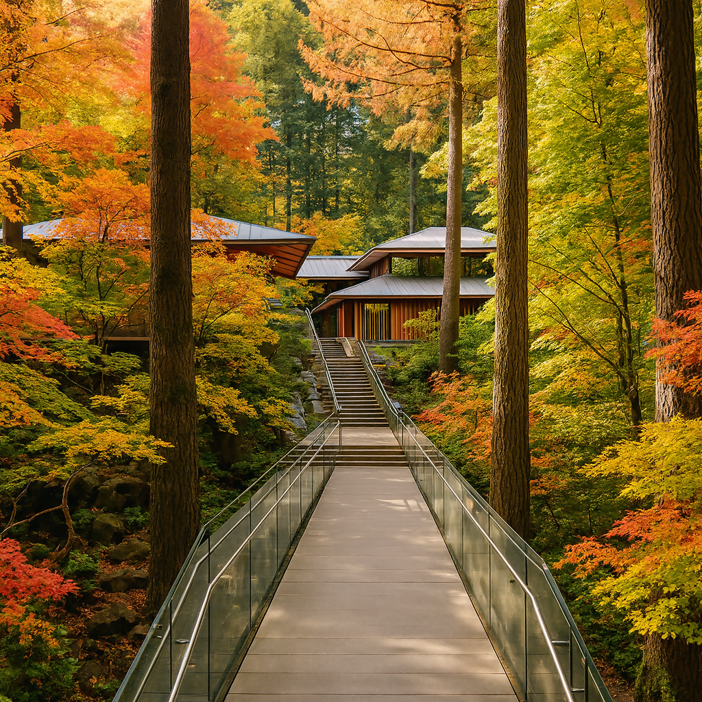 The Cultural Village and Garden Pathway - Portland Japanese Garden - Oregon United States - Rendered - Digital File Digital My Custom Designs PDF