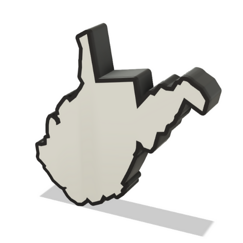 West Virginia Wall Lightbox - United States - 3D Print File - Digital File