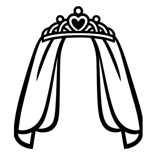 Veil and Tiara Sketch - Digital File - XCS Friendly