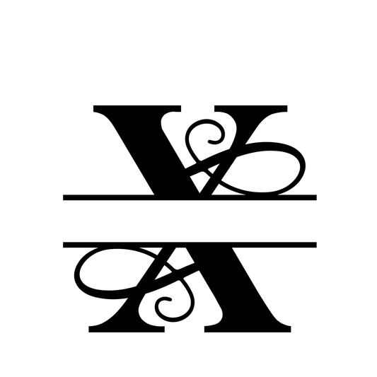 X - Monogram Vines Ornamental - Digital File Digital My Custom Designs ZIP File