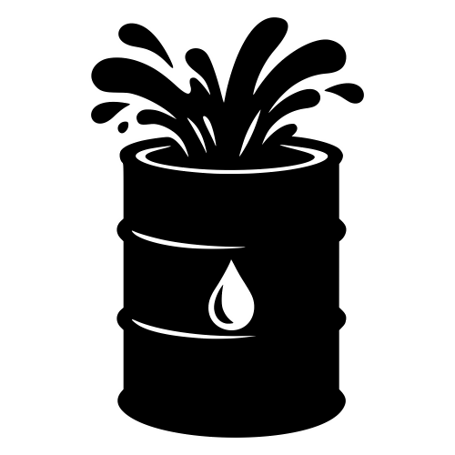 Oil Barrel with Splash Silhouette - Vector Graphics - Digital File Digital My Custom Designs PDF