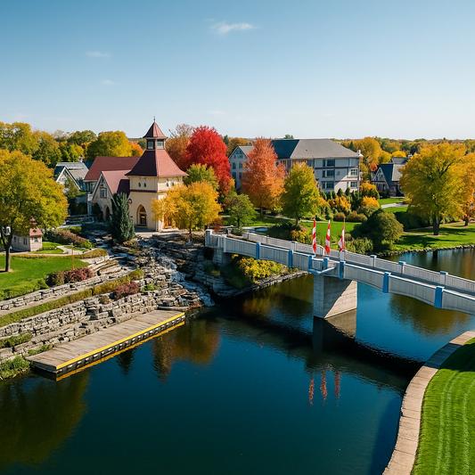 Cass River - Frankenmuth River Place Shops - Michigan United States - Rendered - Digital File Digital My Custom Designs PDF