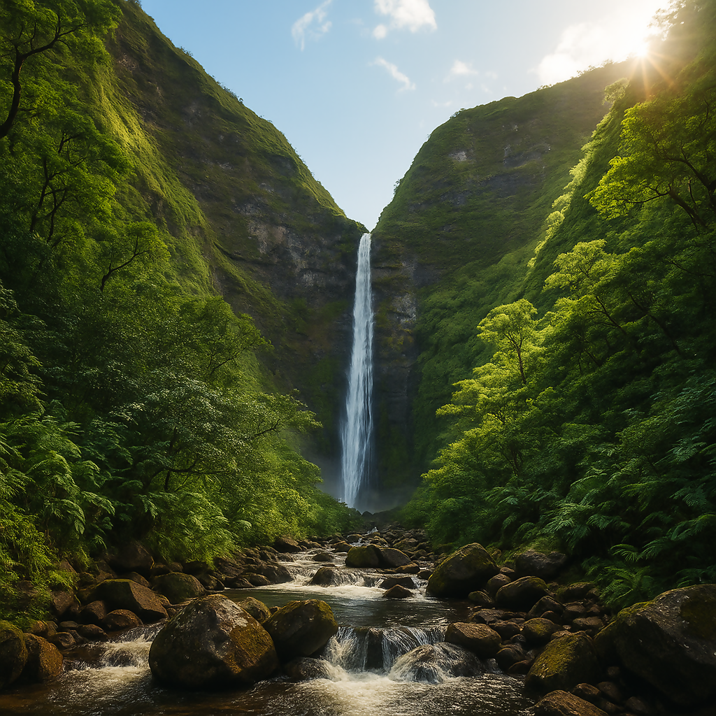 Hanakāpīʻai Falls - Nā Pali Coast State Wilderness Park (Kauai) - Hawaii United States - Rendered - Digital file Digital My Custom Designs PDF