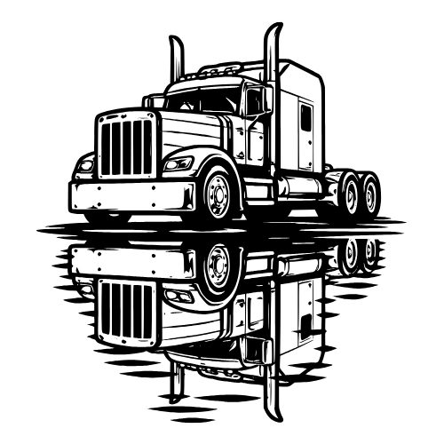 Truck Reflection in Water - Vector Graphics - Digital File Digital My Custom Designs PDF