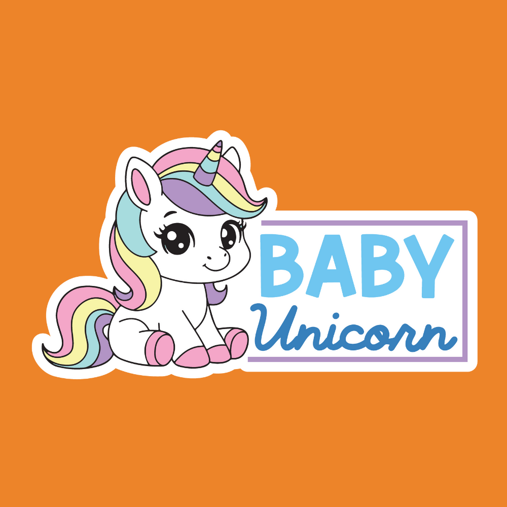 Baby Unicorn - Unicorn Stickers - Digital File Digital My Custom Designs ZIP File