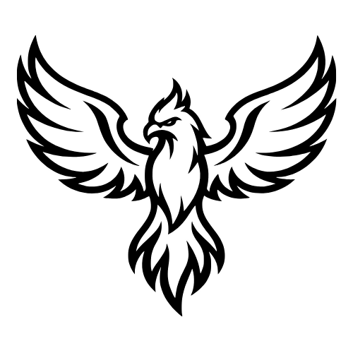 Phoenix Outline Sketch - Vector Graphics - Digital File