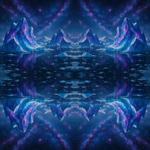 Nature and Landscape - Galaxy Inspired Tundra Icebergs - Pattern - Digital File Digital My Custom Designs PDF