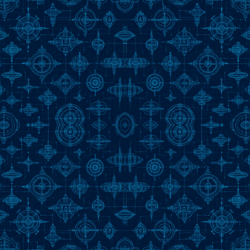 Space and Cosmic - Space Station Networks In Holographic Blueprints - Pattern - Digital file Digital My Custom Designs PDF