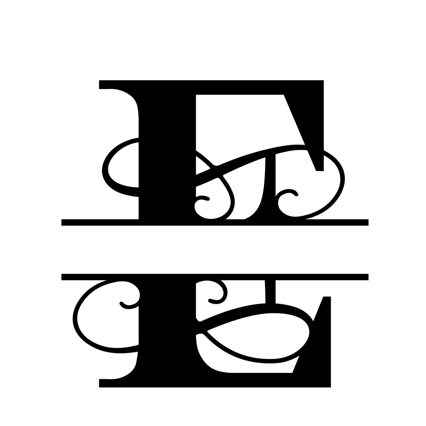 E - Monogram Vines Ornamental - Digital File Digital My Custom Designs ZIP File
