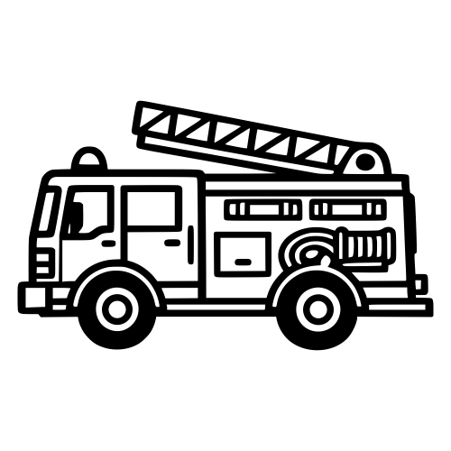 Fire Truck Side View - Vector Graphics - Digital File Digital My Custom Designs PDF