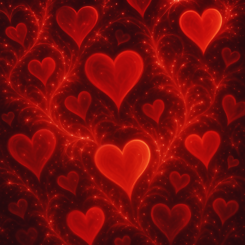 Holiday and Seasonal - Abstract Hearts With Fractal Sparkles For Valentine’s Day - Pattern - Digital File Digital My Custom Designs PDF