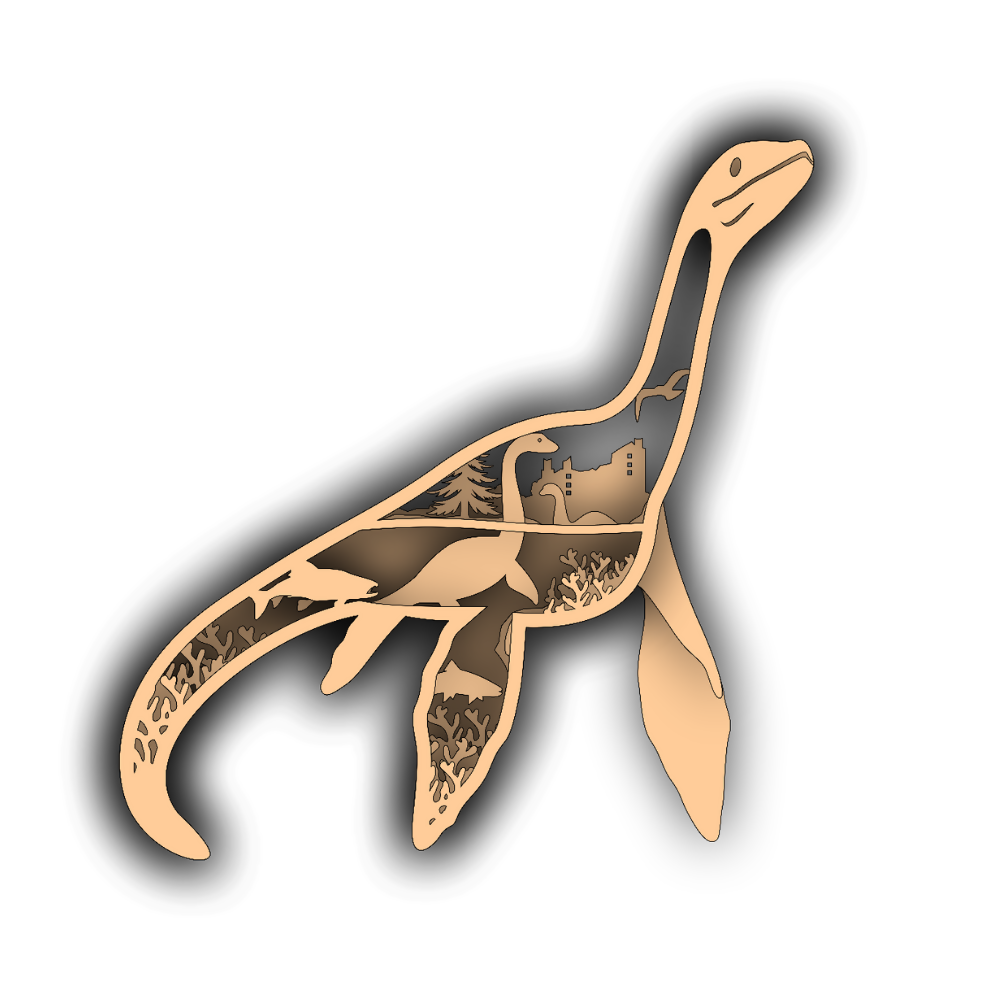 Nessie "Loch ness Monster" - Legends - Layered Nature Design - Digital File Digital My Custom Designs SVG