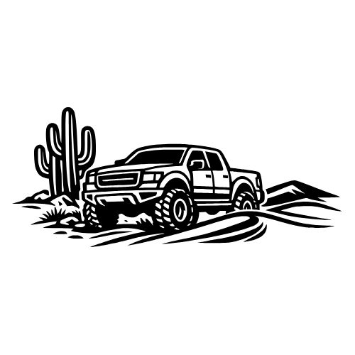Truck in Desert Scene - Vector Graphics - Digital File Digital My Custom Designs PDF