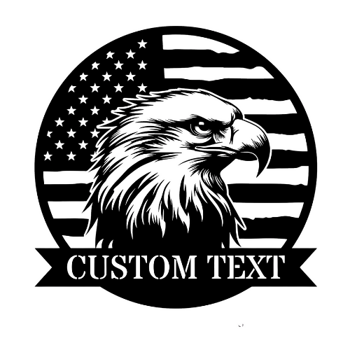 Bald Eagle American Flag - Wall Home Decor - Digital File Digital My Custom Designs ZIP File