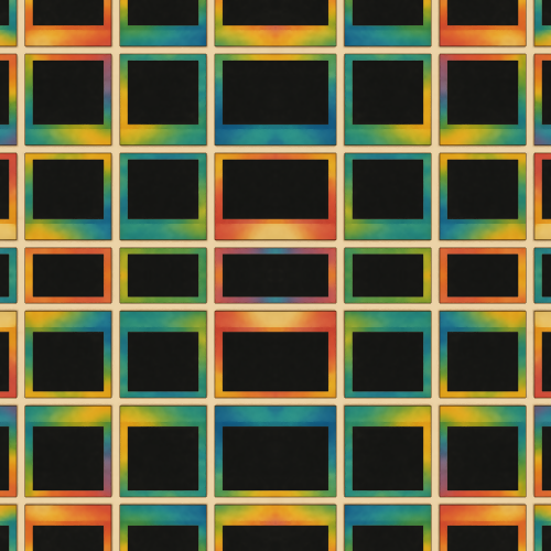 Vintage and Retro - Vintage Polaroid Frames In Rainbow Gradients - Pattern - Digital File Digital My Custom Designs PDF