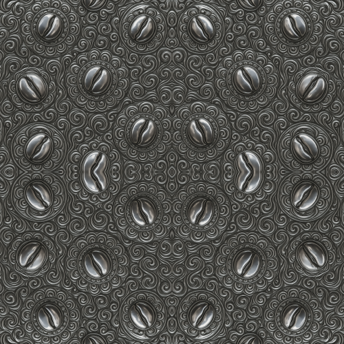 Food and Drinks - Liquid Metal Coffee Beans In Swirling Mandalas - Pattern - Digital File Digital My Custom Designs PDF