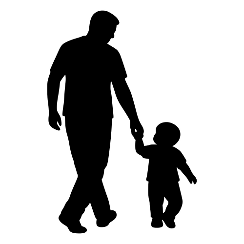 Father and Child Walking Together - Vector Graphics - Digital File Digital My Custom Designs PDF