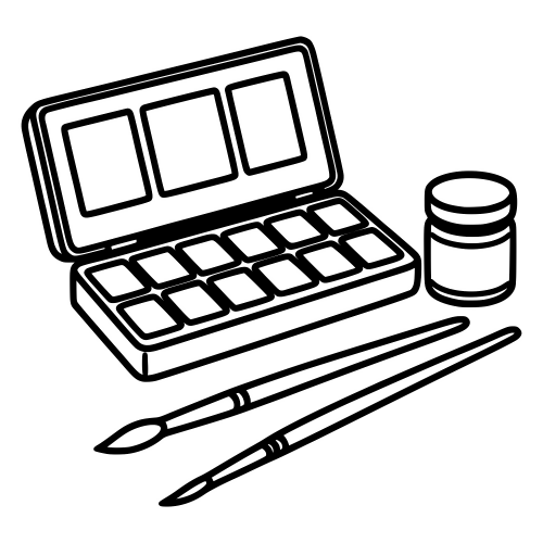 Watercolor Set Sketch - Digital File - XCS Friendly Digital My Custom Designs PDF