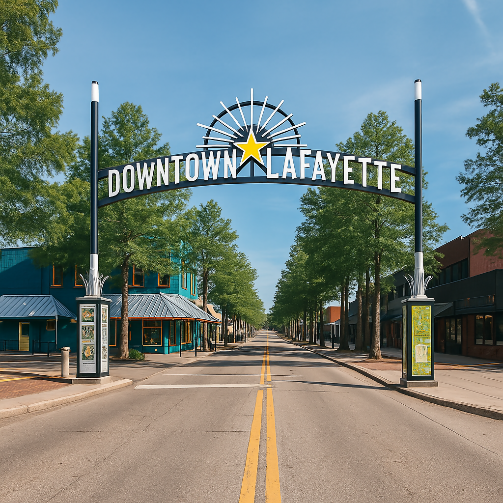 Downtown Lafayette - Cajun Country - Louisiana United States - Rendered - Digital File Digital My Custom Designs PDF