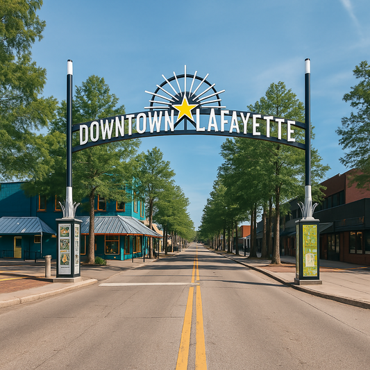 Downtown Lafayette - Cajun Country - Louisiana United States - Rendered - Digital File Digital My Custom Designs PDF