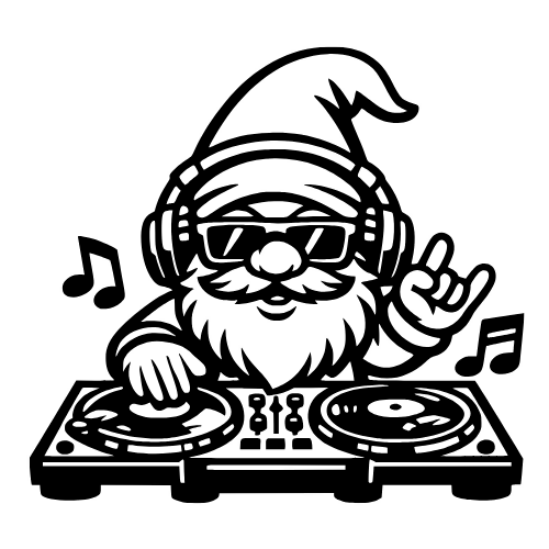 Cartoon DJ Gnome - Vector Graphics - Digital File Digital My Custom Designs PDF