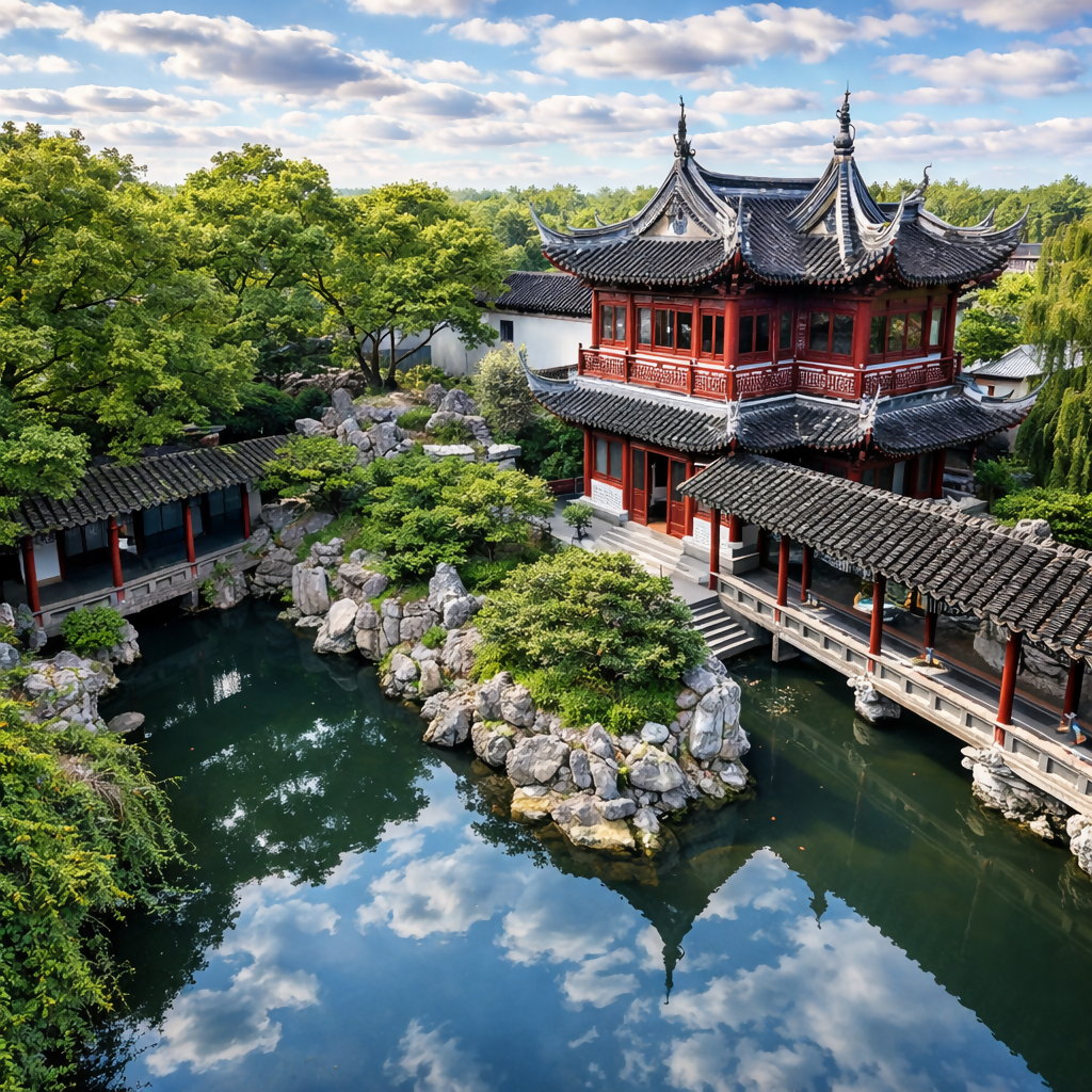Yu Garden - Shanghai China - Asia - Rendered - Digital File Digital My Custom Designs PDF