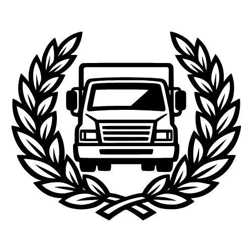 Truck with Laurel Wreath Outline - Vector Graphics - Digital File Digital My Custom Designs PDF