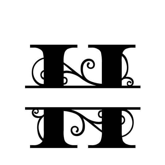 H - Monogram Vines Ornamental - Digital File Digital My Custom Designs ZIP File